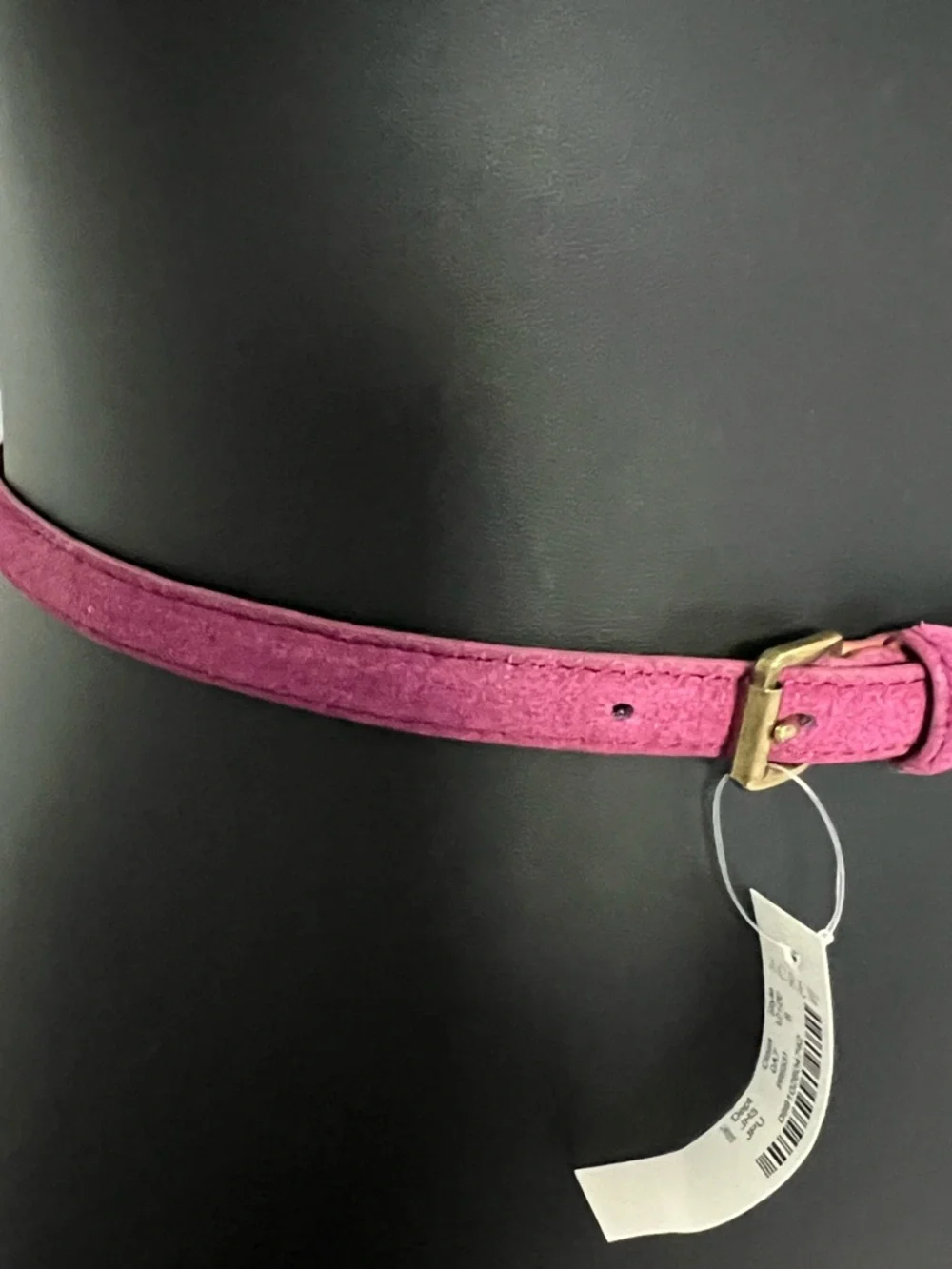 J. Crew Factory Purple Suede Leather Waist Belt with Gold Buckle - Picture 2 of 3